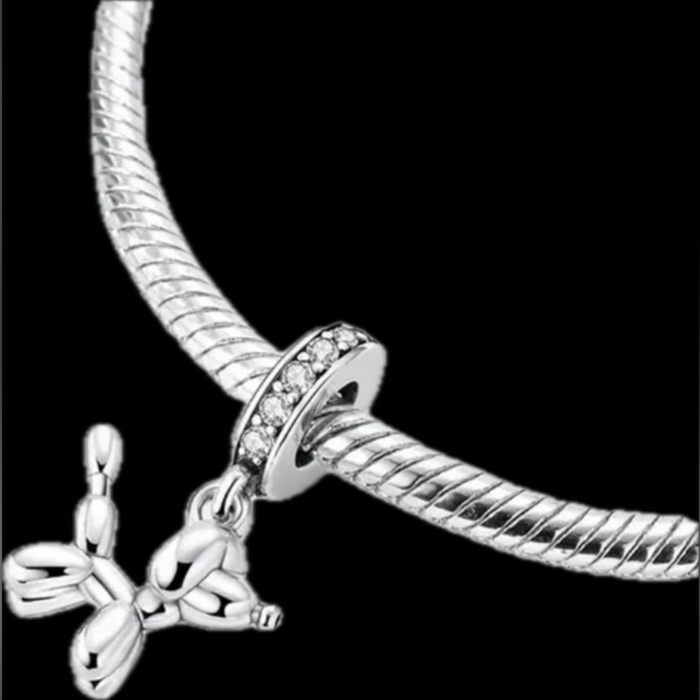 S925 STERLING SILVER BALLOON DOG CHARM COMPATIBLE WITH PANDORA
